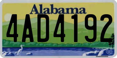AL license plate 4AD4192