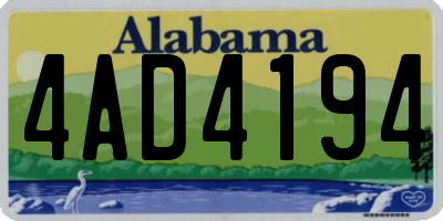 AL license plate 4AD4194