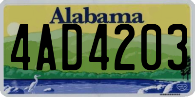 AL license plate 4AD4203