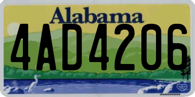 AL license plate 4AD4206