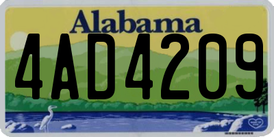 AL license plate 4AD4209