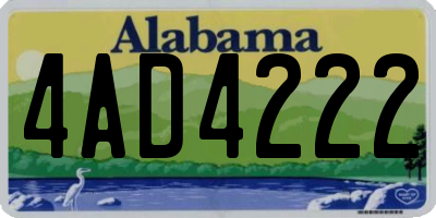 AL license plate 4AD4222