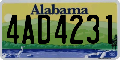 AL license plate 4AD4231