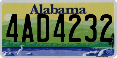 AL license plate 4AD4232