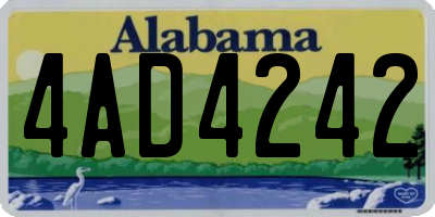 AL license plate 4AD4242