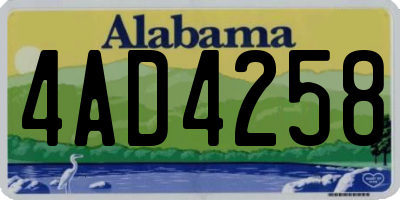 AL license plate 4AD4258