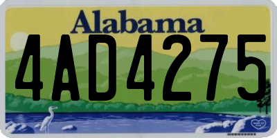 AL license plate 4AD4275