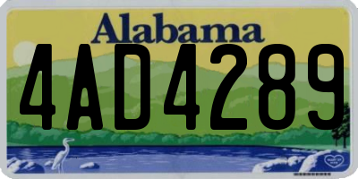 AL license plate 4AD4289