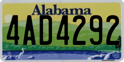 AL license plate 4AD4292