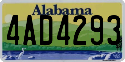 AL license plate 4AD4293