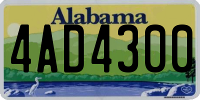 AL license plate 4AD4300