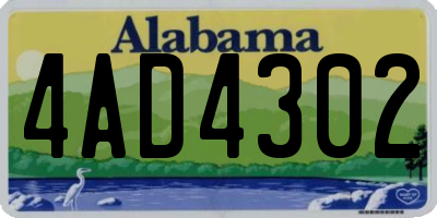AL license plate 4AD4302