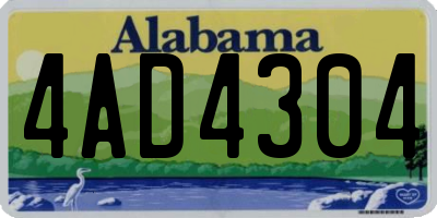 AL license plate 4AD4304