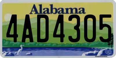 AL license plate 4AD4305