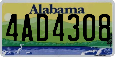 AL license plate 4AD4308