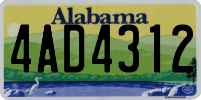AL license plate 4AD4312