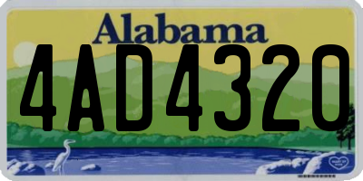 AL license plate 4AD4320