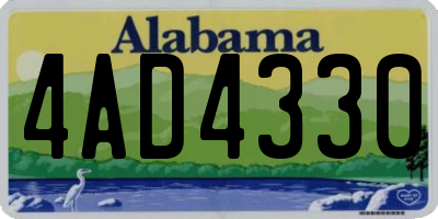AL license plate 4AD4330