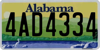 AL license plate 4AD4334