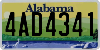 AL license plate 4AD4341