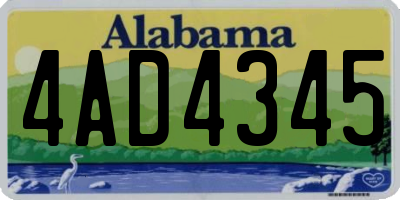 AL license plate 4AD4345