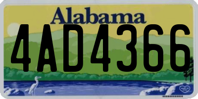 AL license plate 4AD4366