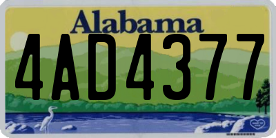 AL license plate 4AD4377