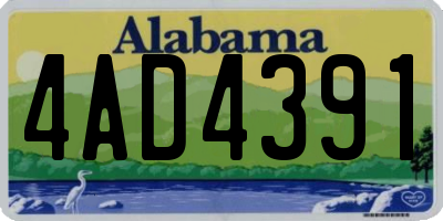 AL license plate 4AD4391