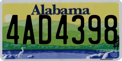 AL license plate 4AD4398