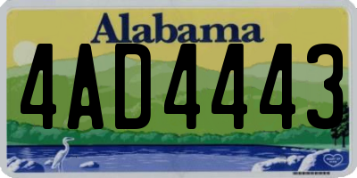 AL license plate 4AD4443
