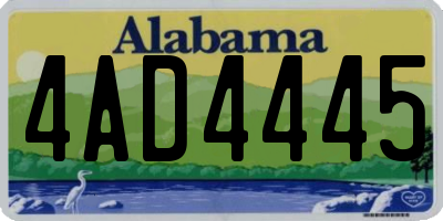 AL license plate 4AD4445