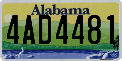 AL license plate 4AD4481