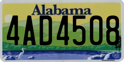 AL license plate 4AD4508