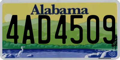 AL license plate 4AD4509