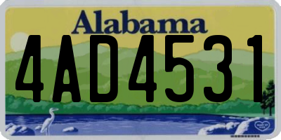 AL license plate 4AD4531