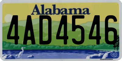 AL license plate 4AD4546