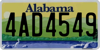 AL license plate 4AD4549