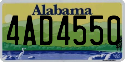AL license plate 4AD4550