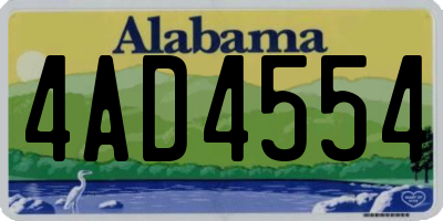 AL license plate 4AD4554