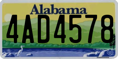 AL license plate 4AD4578