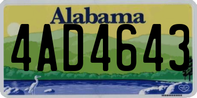 AL license plate 4AD4643