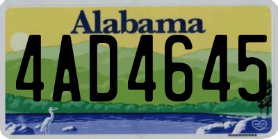 AL license plate 4AD4645