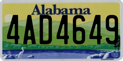 AL license plate 4AD4649