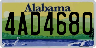 AL license plate 4AD4680