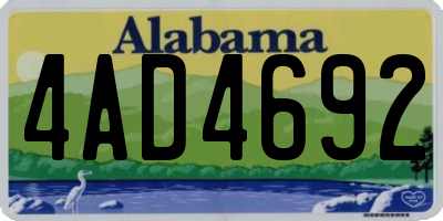 AL license plate 4AD4692