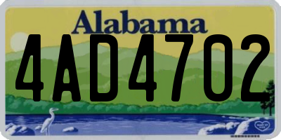 AL license plate 4AD4702