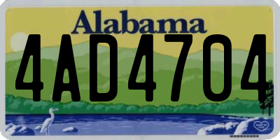 AL license plate 4AD4704