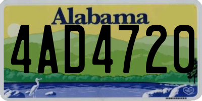 AL license plate 4AD4720