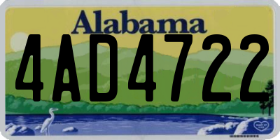 AL license plate 4AD4722