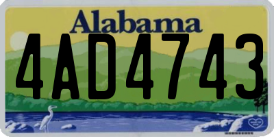 AL license plate 4AD4743